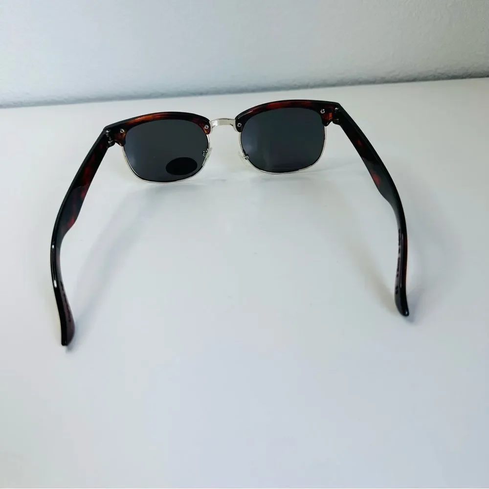 Meiomi Wine Brown Black Lense Tortoise‎ Shell UV Aviator Style Sunglasses